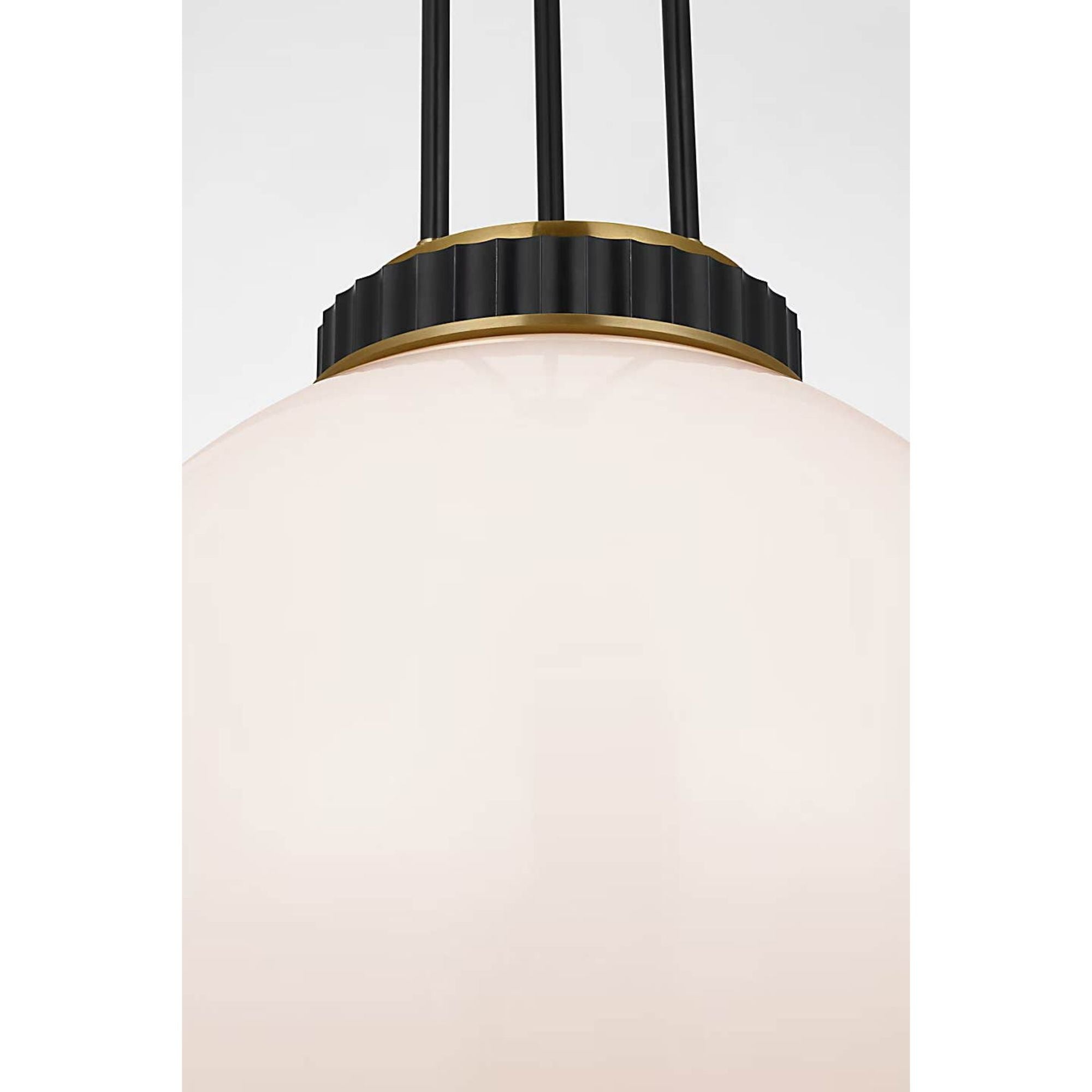 Ralph Lauren Cavill 16" Pendant in Bronze and Natural Brass with White Glass W15.5"