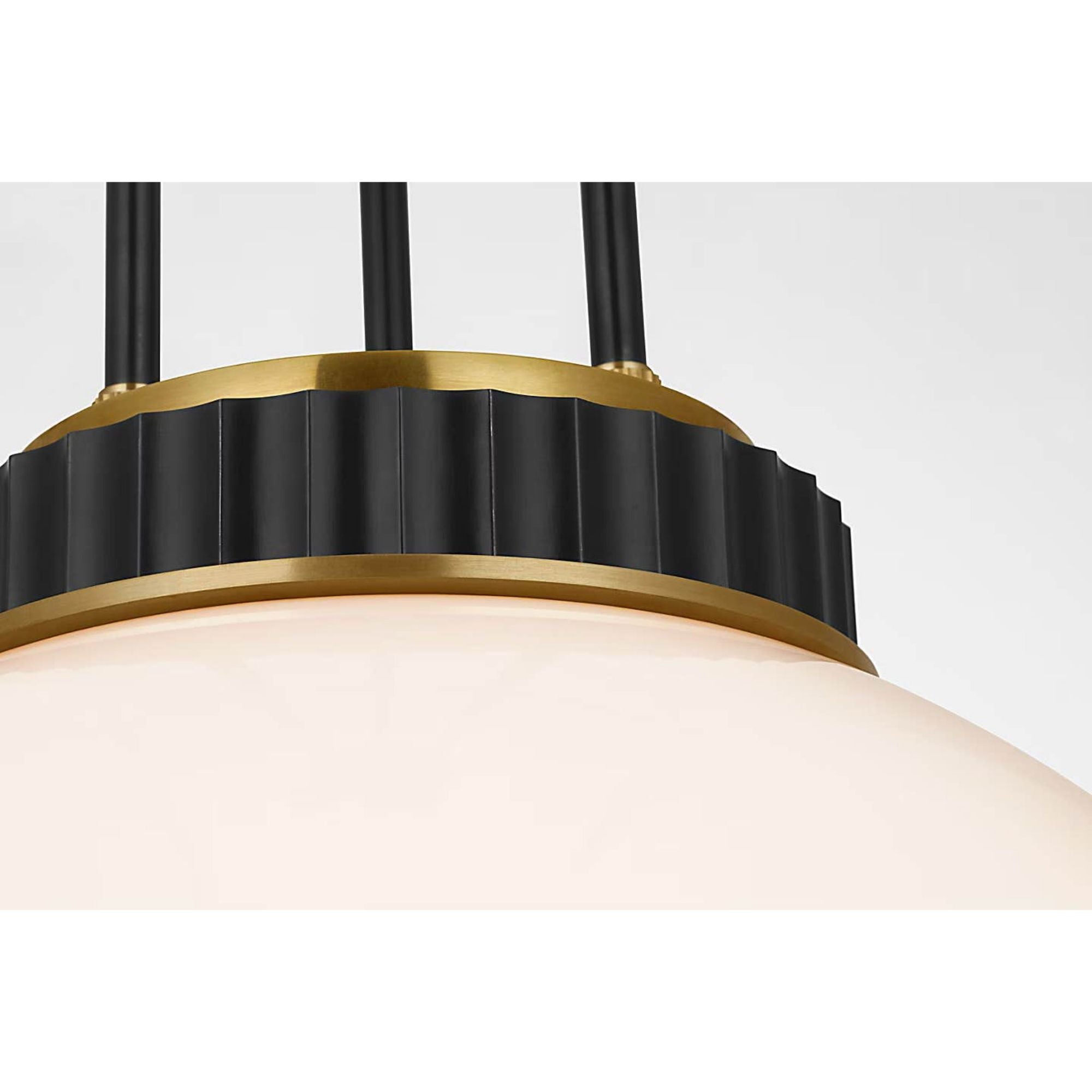 Ralph Lauren Cavill 16" Pendant in Bronze and Natural Brass with White Glass W15.5"