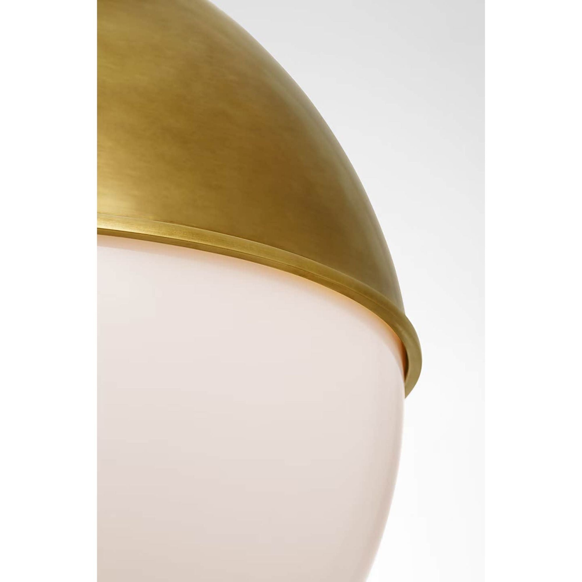 Ralph Lauren Cavill 16" Pendant in Natural Brass with Natural Brass Hood and White Glass W16.25"