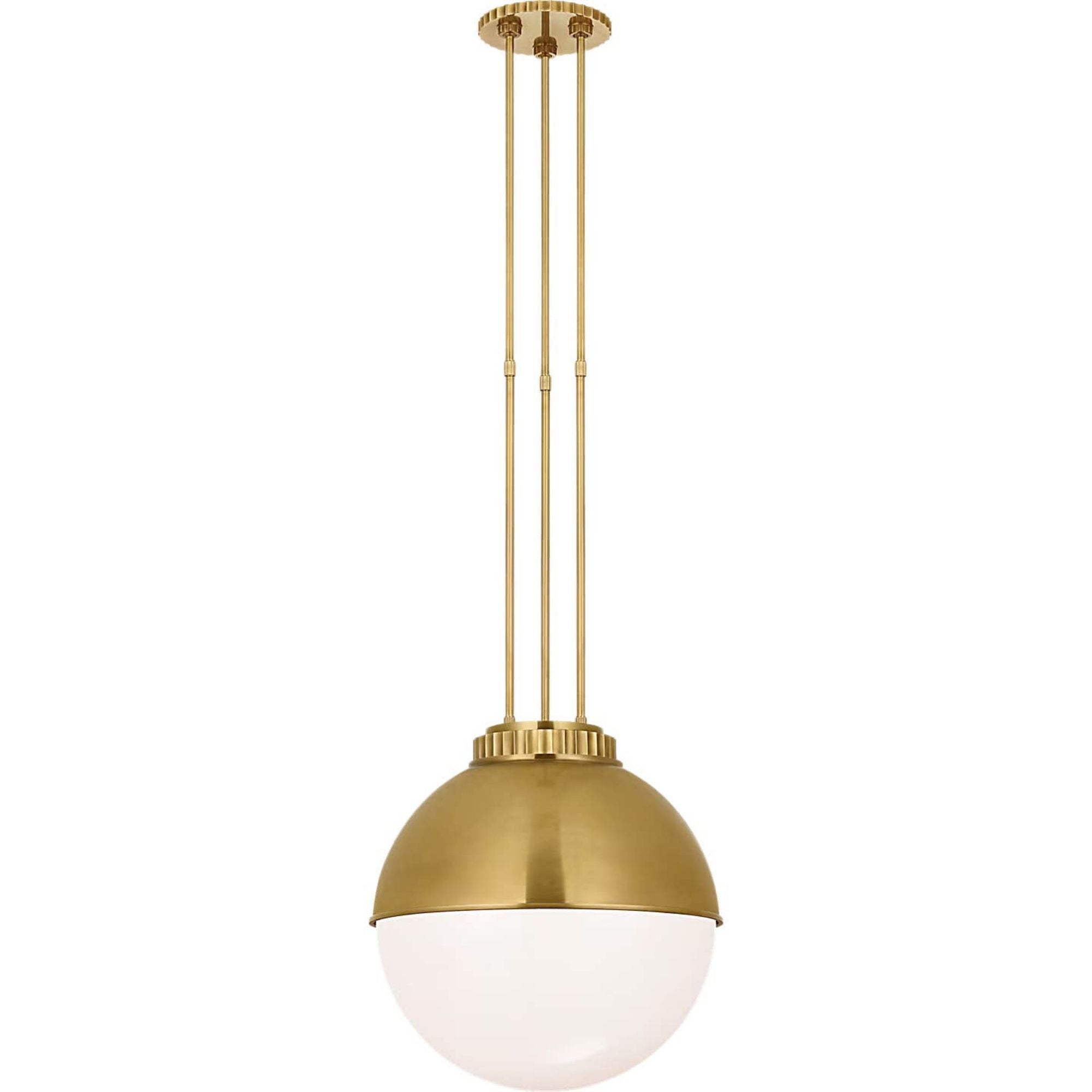 Ralph Lauren Cavill 16" Pendant in Natural Brass with Natural Brass Hood and White Glass W16.25"