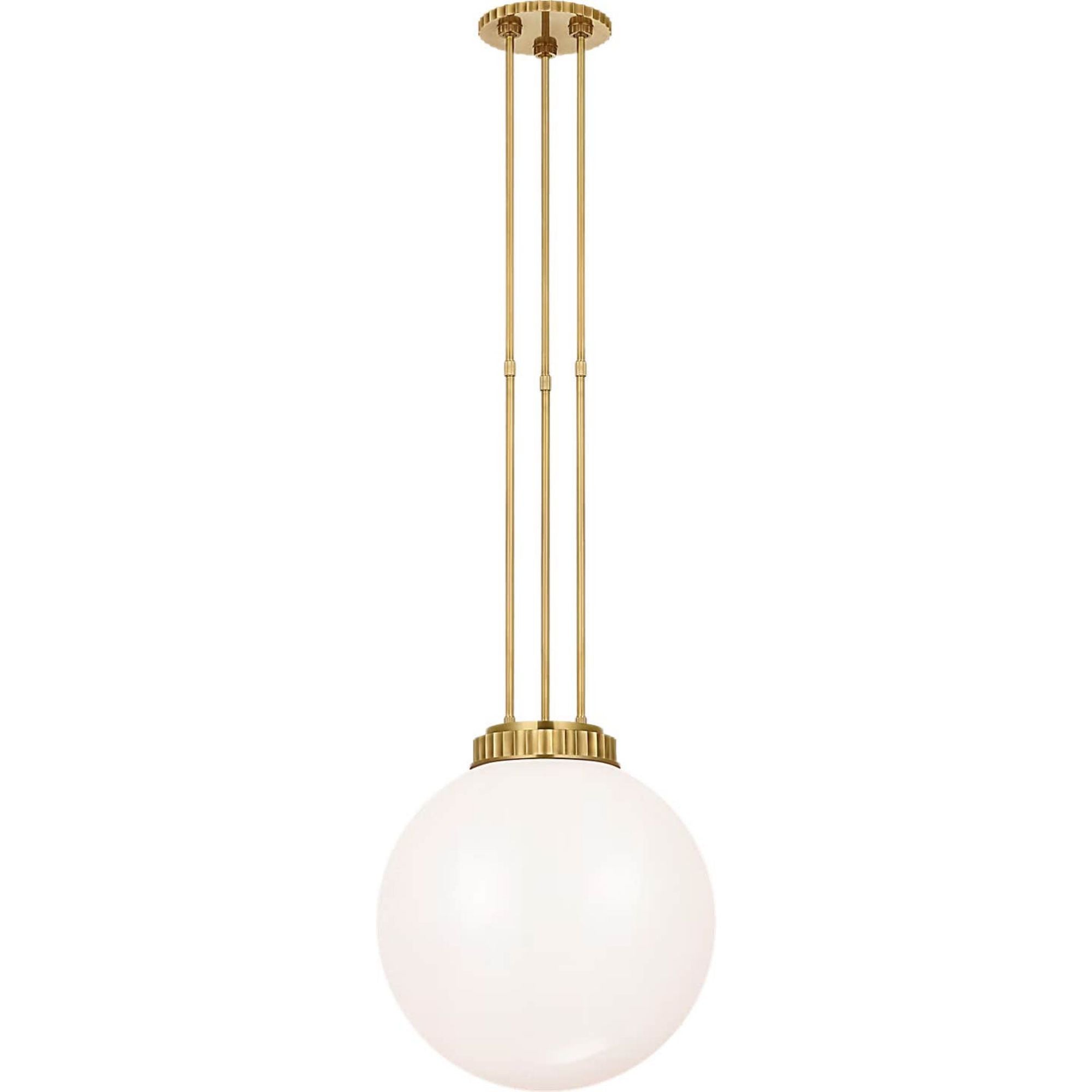 Ralph Lauren Cavill 16" Pendant in Natural Brass with White Glass W15.5"