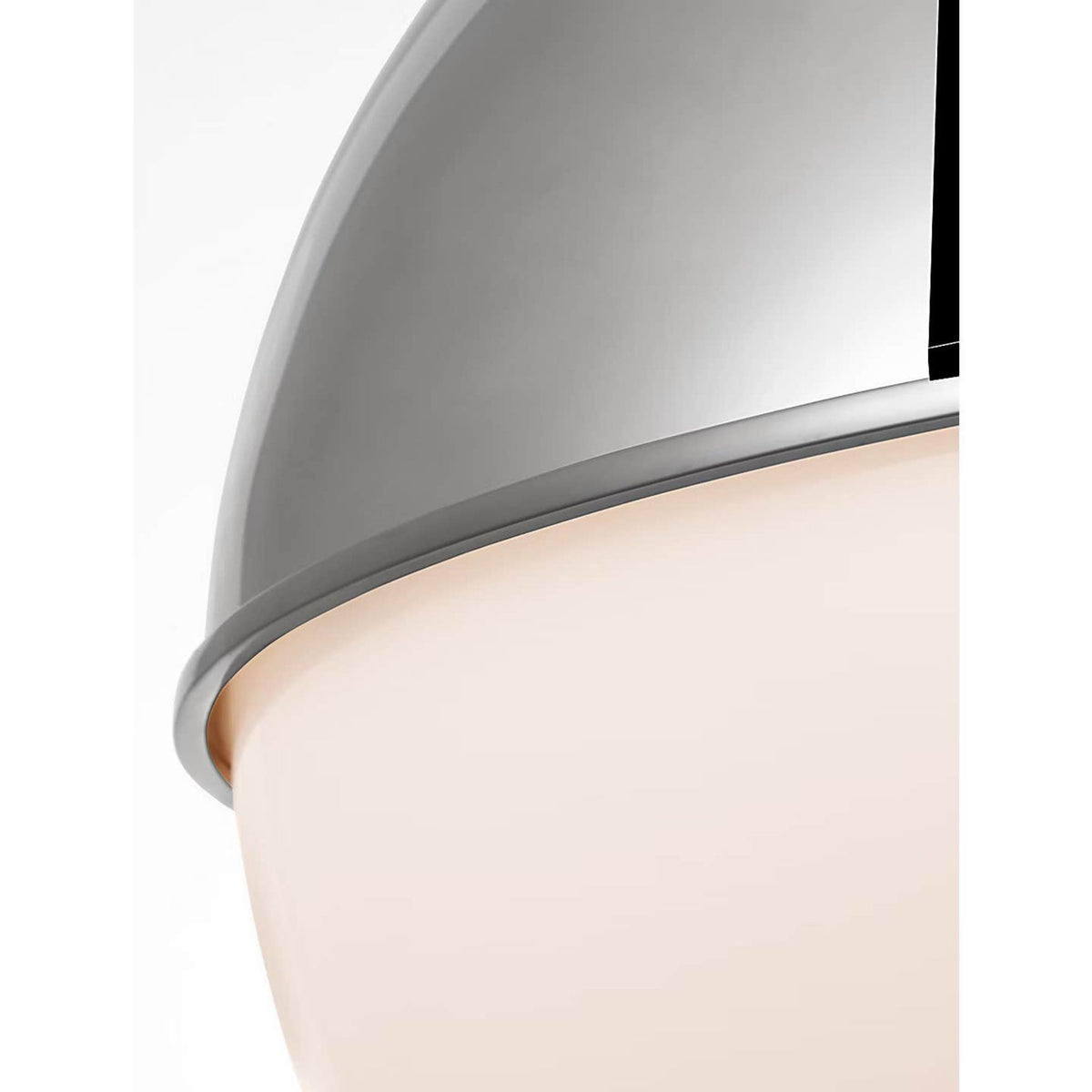 Ralph Lauren Cavill 16" Pendant in Polished Nickel with Polished Nickel Hood and White Glass W16.25"