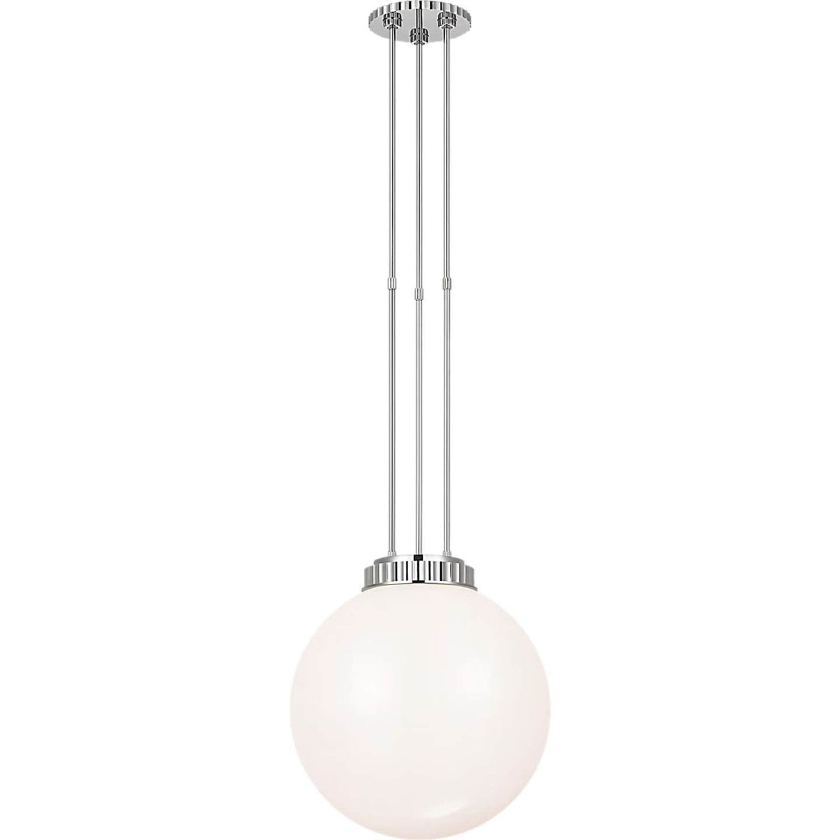 Ralph Lauren Cavill 16" Pendant in Polished Nickel with White Glass W15.5"