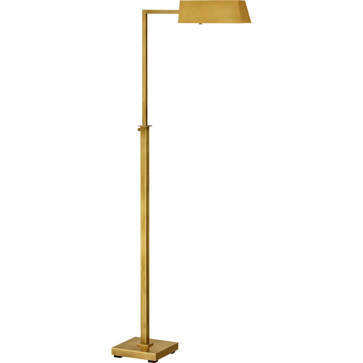 Suzanne Kasler Adley Adjustable Pharmacy Floor Lamp in Hand-Rubbed Antique Brass W6.5" x H34" - 45" x E16.5"