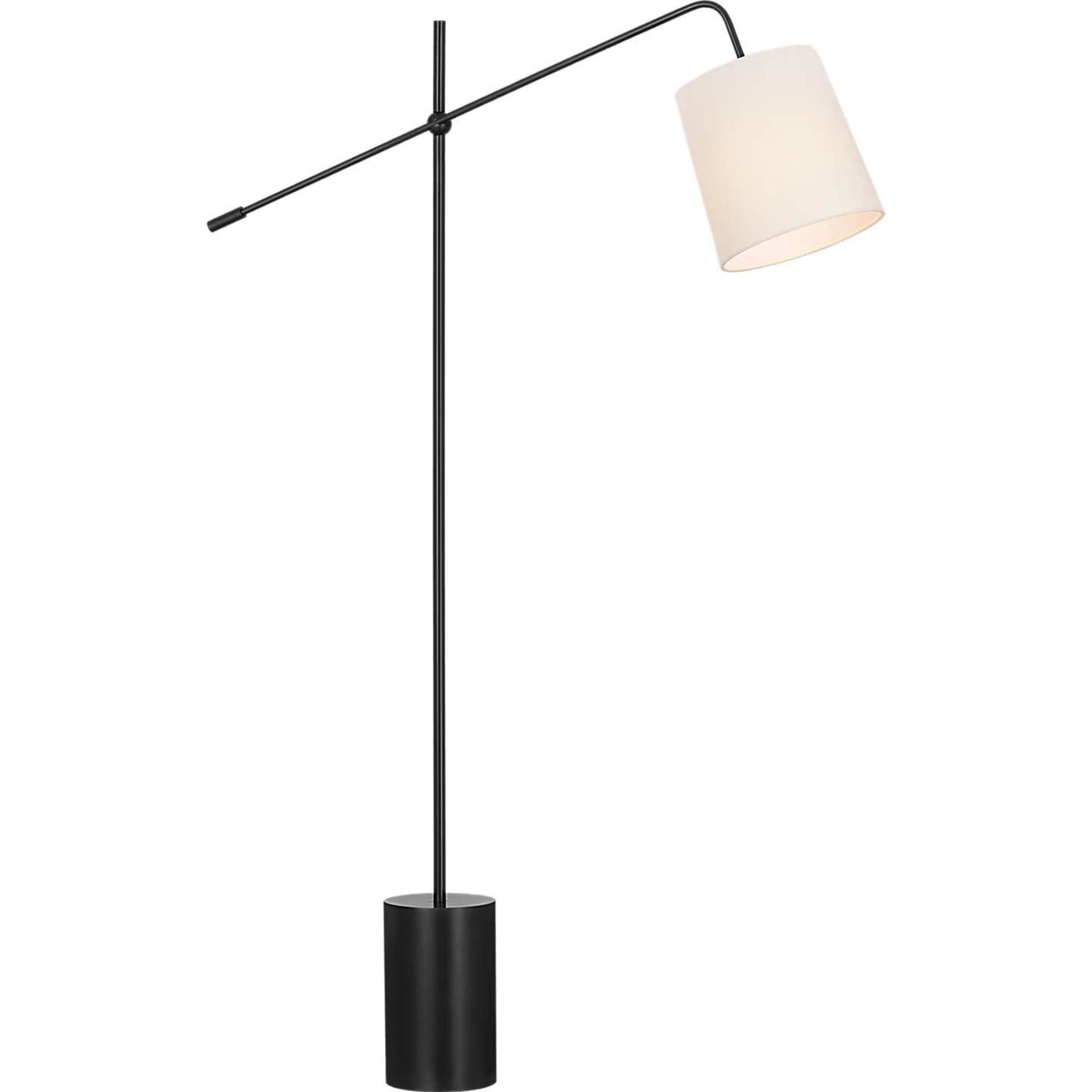 Suzanne Kasler Frederick 52" Pivoting Floor Lamp in Bronze with Linen Shade W8" x H52" - 63.25" x E32.25" - 35.5"
