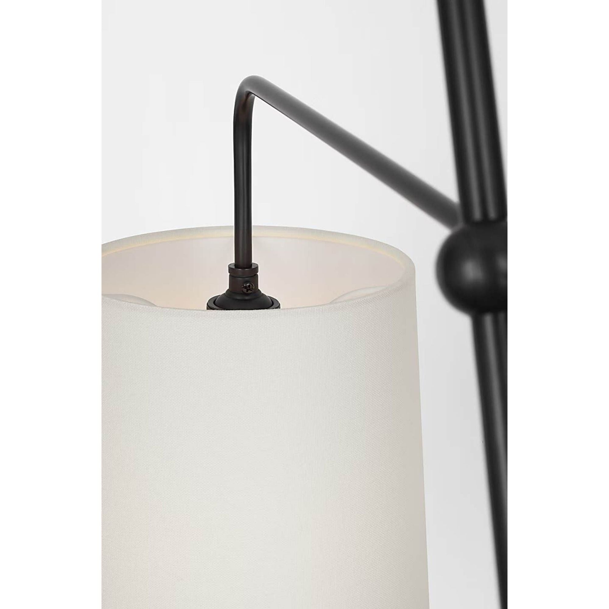 Suzanne Kasler Frederick 52" Pivoting Floor Lamp in Bronze with Linen Shade W8" x H52" - 63.25" x E32.25" - 35.5"