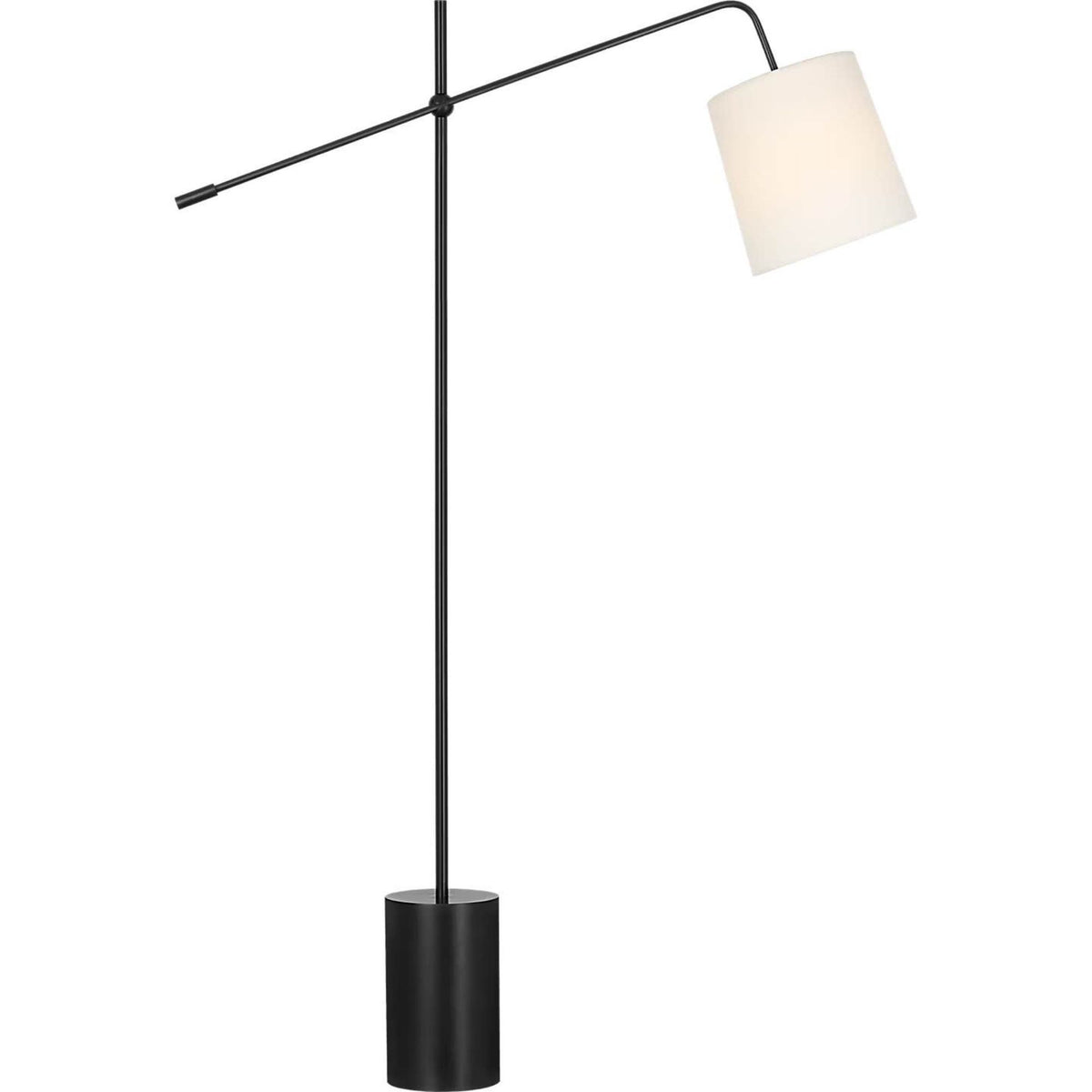 Suzanne Kasler Frederick 52" Pivoting Floor Lamp in Bronze with Linen Shade W8" x H52" - 63.25" x E32.25" - 35.5"