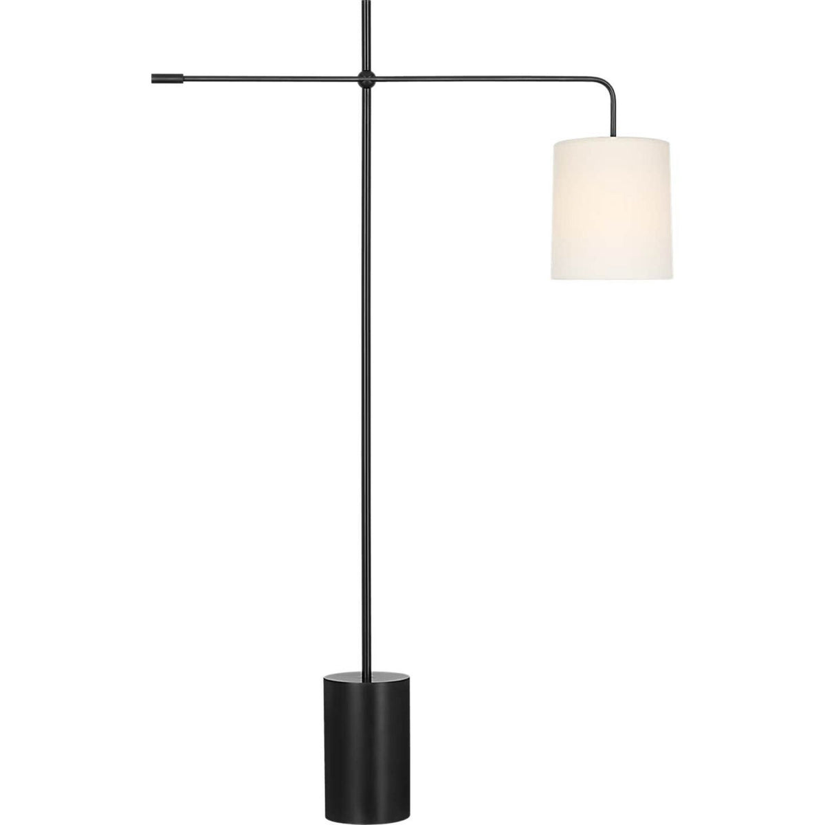 Suzanne Kasler Frederick 52" Pivoting Floor Lamp in Bronze with Linen Shade W8" x H52" - 63.25" x E32.25" - 35.5"