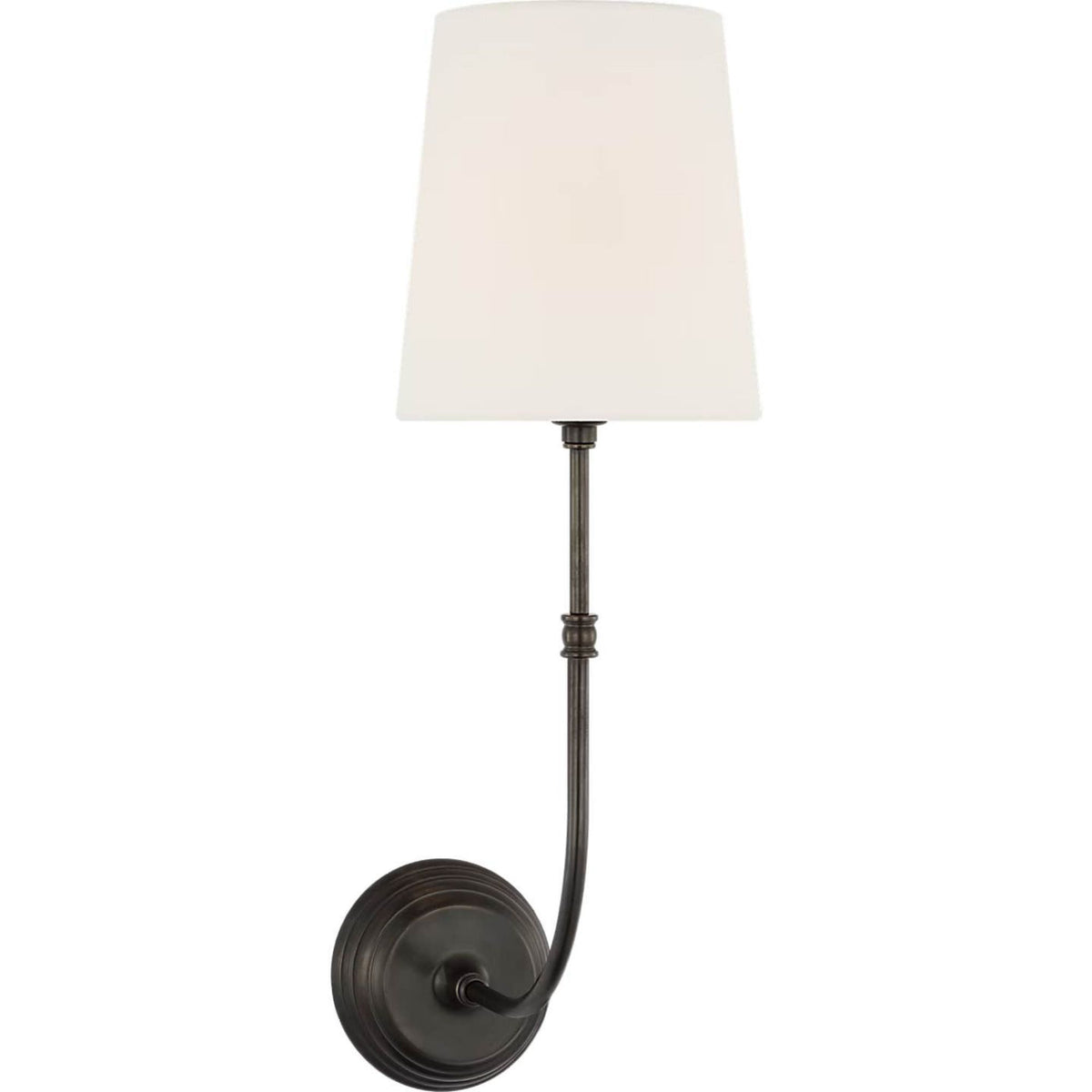 Suzanne Kasler Wyatt 20" Sconce in Bronze with Linen Shade W6.25" x H20" x E10"