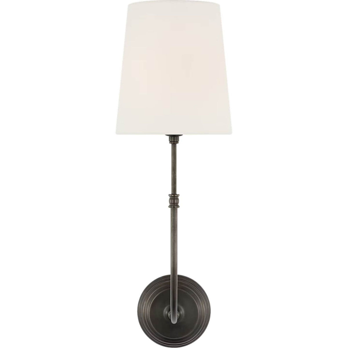 Suzanne Kasler Wyatt 20" Sconce in Bronze with Linen Shade W6.25" x H20" x E10"