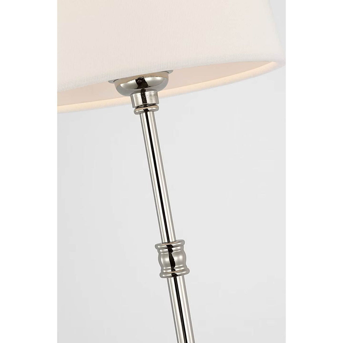 Suzanne Kasler Wyatt 20" Sconce in Polished Nickel with Linen Shade W6.25" x H20" x E10"