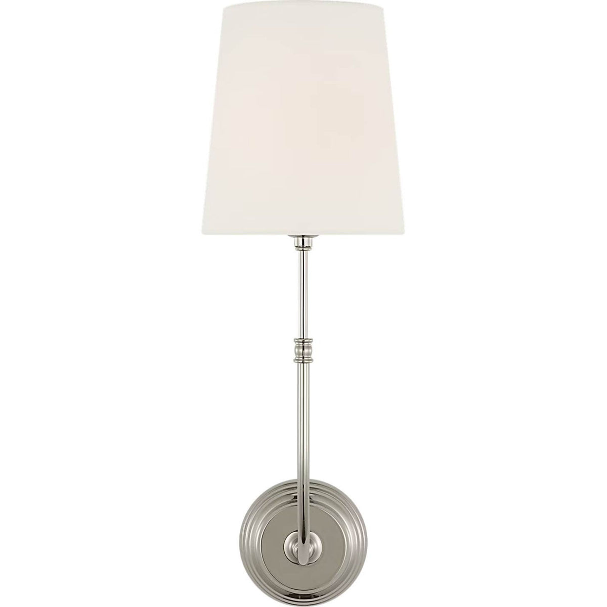 Suzanne Kasler Wyatt 20" Sconce in Polished Nickel with Linen Shade W6.25" x H20" x E10"