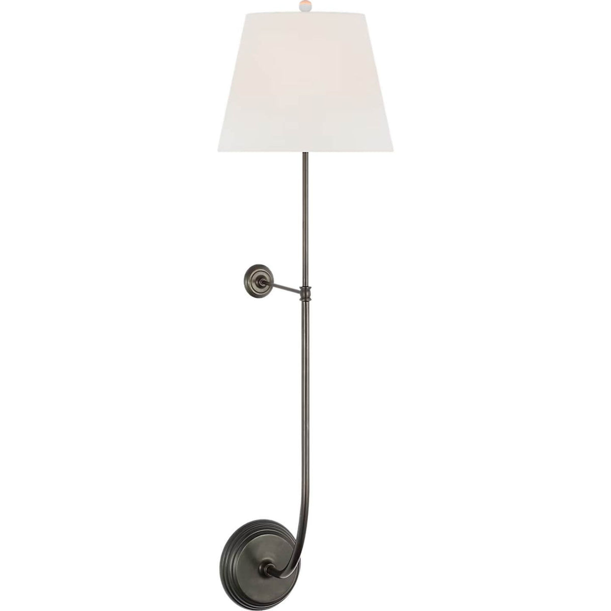Suzanne Kasler Wyatt 39" Statement Sconce in Bronze with Linen Shade W10.5" x H39" x E12.5"