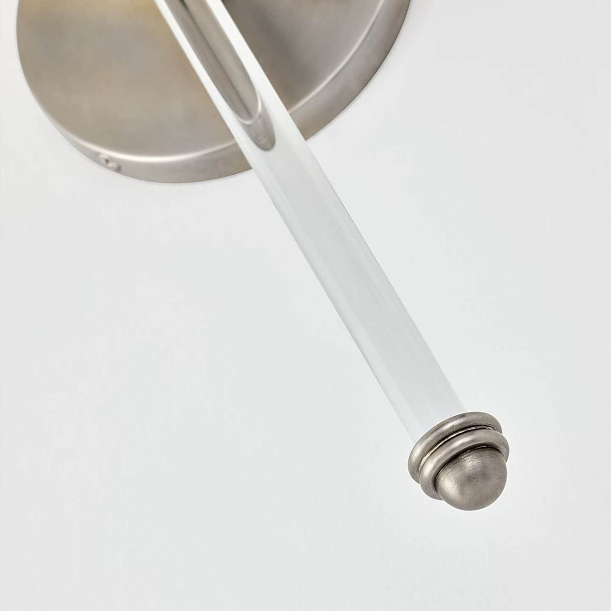 Suzanne Kasler Camille Sconce in Antique Nickel with Linen Shade W5.5" x H19.5" x E6.5"