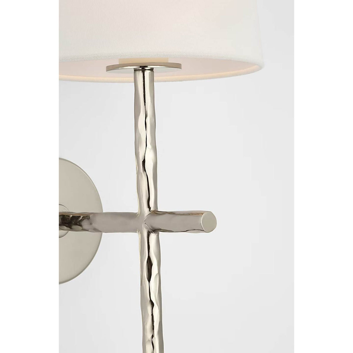 Suzanne Kasler Collette 23" Tail Sconce in Polished Nickel with Linen Shade W8" x H23" x E9.75"