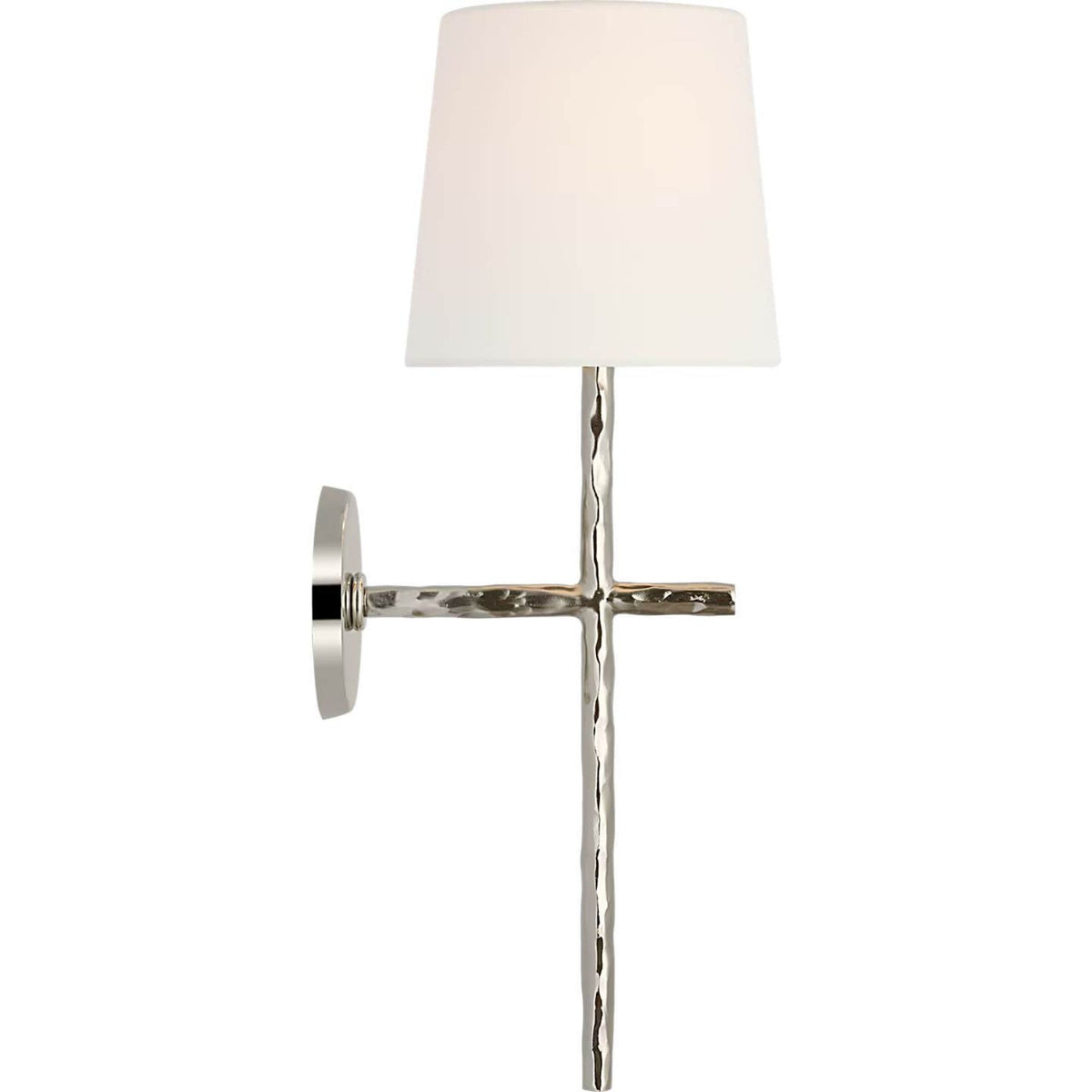 Suzanne Kasler Collette 23" Tail Sconce in Polished Nickel with Linen Shade W8" x H23" x E9.75"