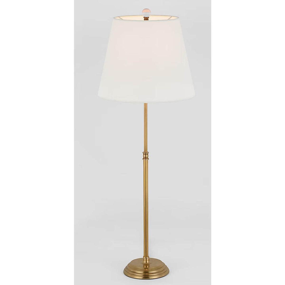 Suzanne Kasler Wyatt 29" Buffet Lamp in Hand-Rubbed Antique Brass with Linen Shade W10.5" x H29"