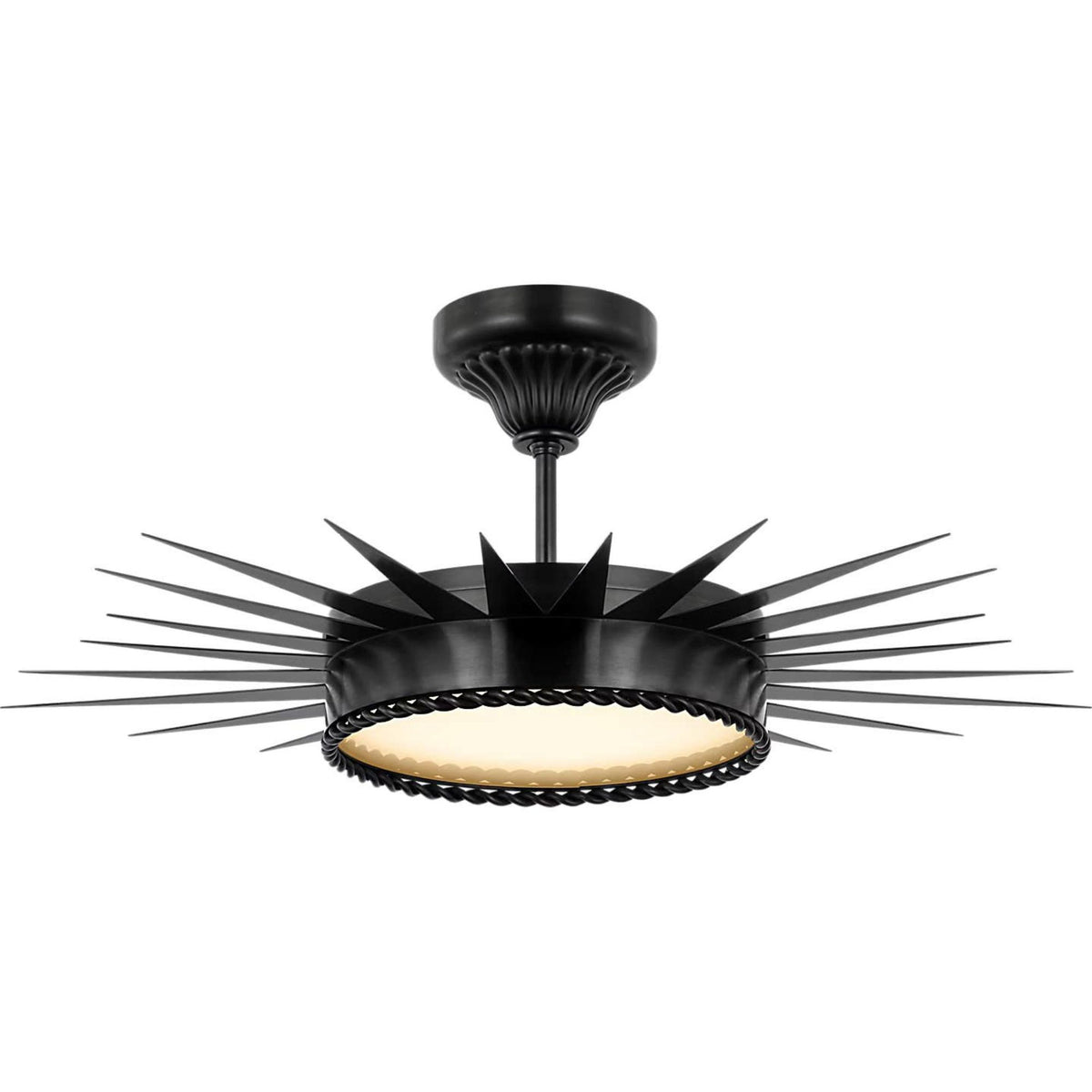 Suzanne Kasler Soleil 28" Semi-Flush Mount in Bronze with White Glass W26.25" x H10.25"