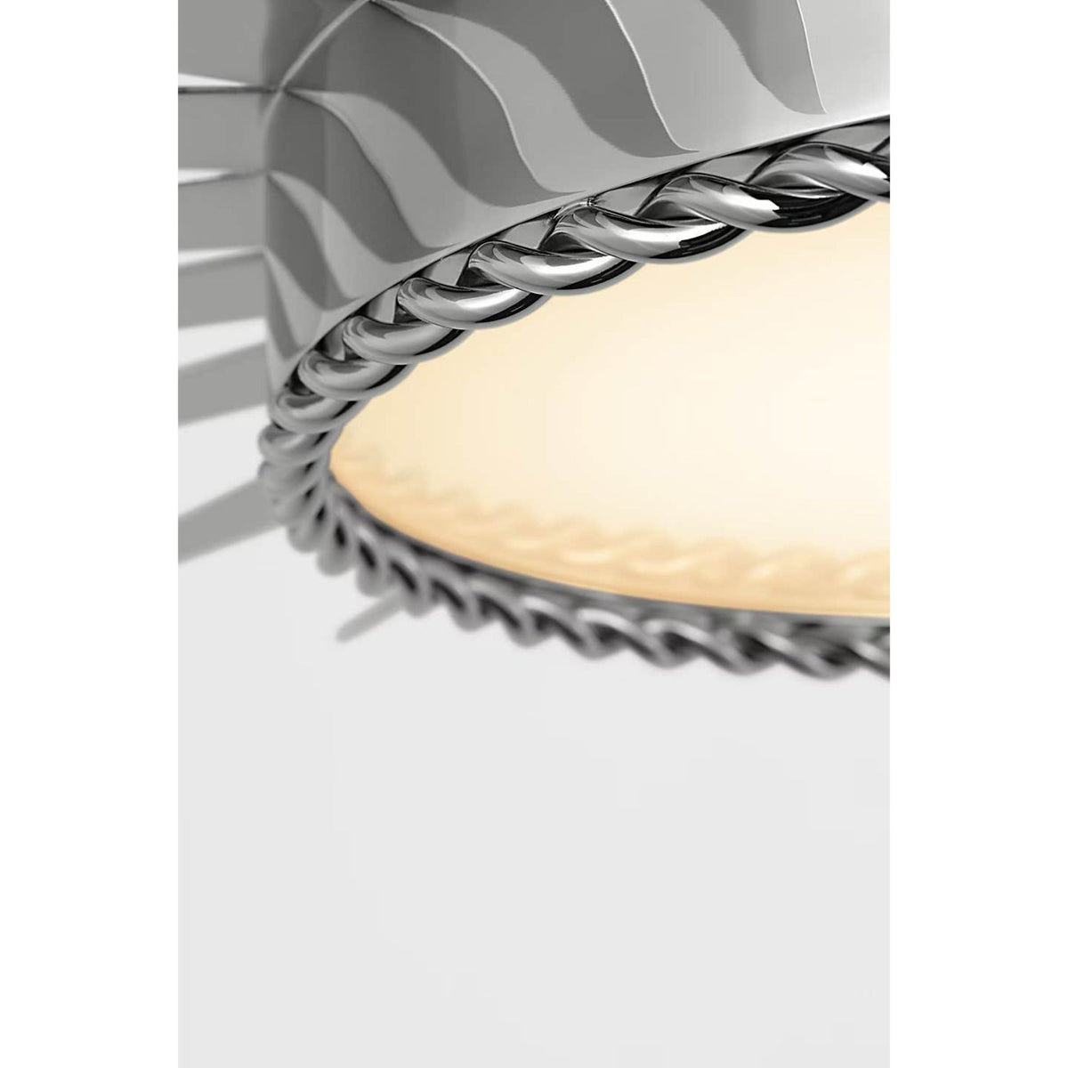 Suzanne Kasler Soleil 28" Semi-Flush Mount in Polished Nickel with White Glass W26.25" x H10.25"