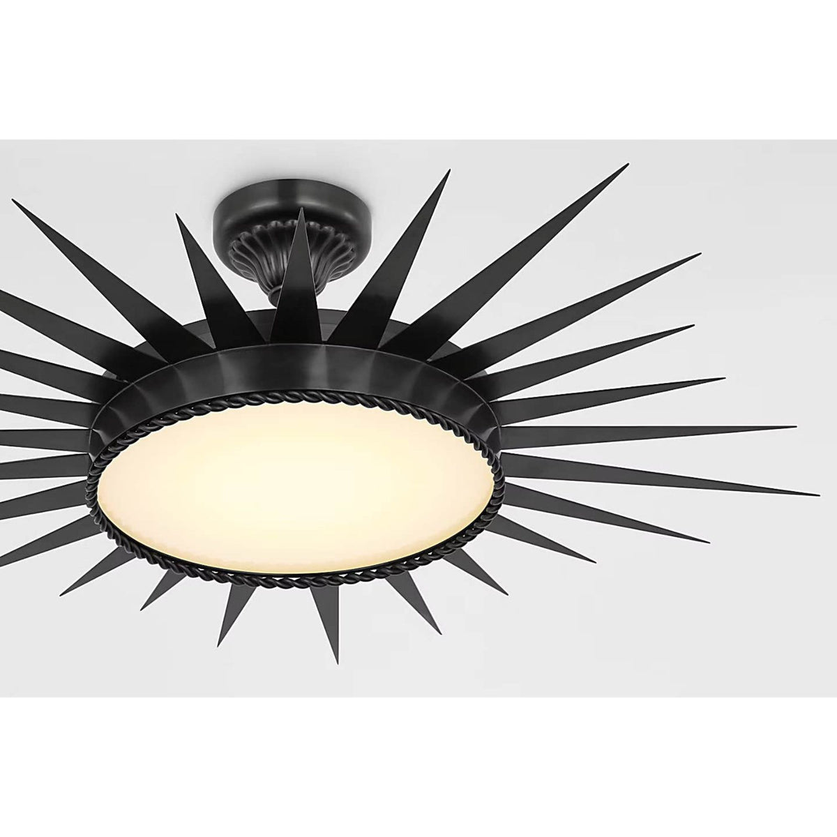 Suzanne Kasler Soleil 36" Semi-Flush Mount in Bronze with White Glass W34" x H10.25"
