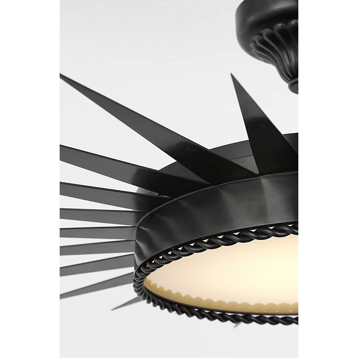 Suzanne Kasler Soleil 36" Semi-Flush Mount in Bronze with White Glass W34" x H10.25"