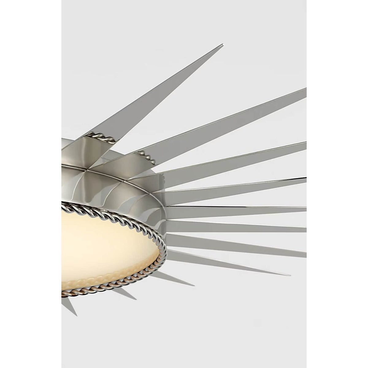 Suzanne Kasler Soleil 45" Semi-Flush Mount in Polished Nickel with White Glass W42.25" x H10.5"