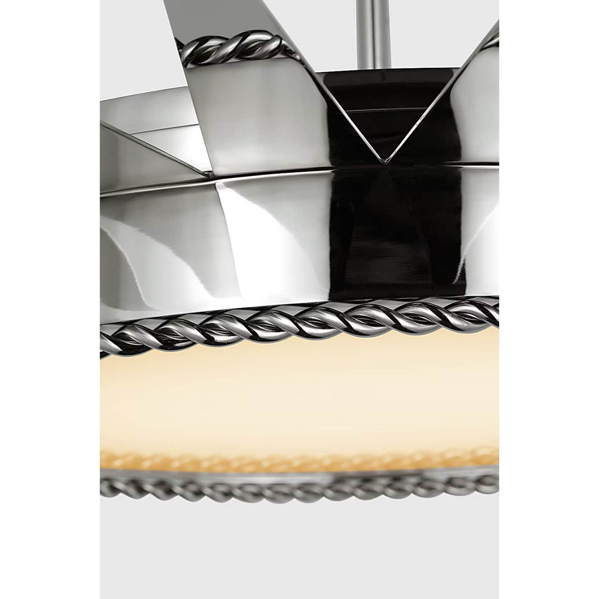 Suzanne Kasler Soleil 45" Semi-Flush Mount in Polished Nickel with White Glass W42.25" x H10.5"