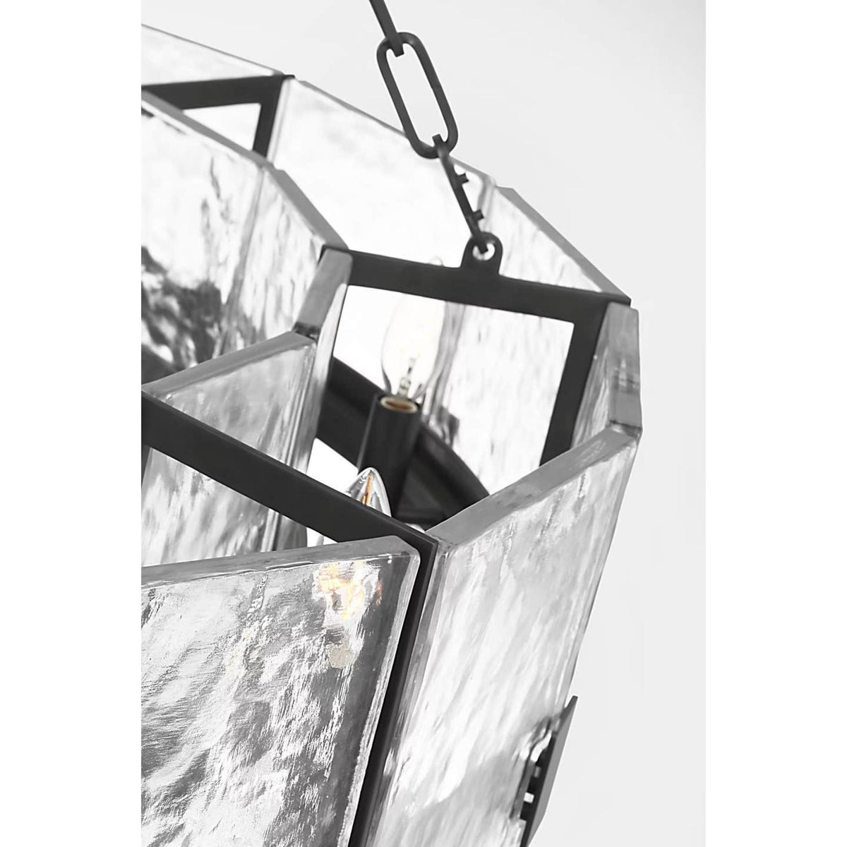Suzanne Kasler Solera 37" Barrel Chandelier in Bronze with Clear Wavy Glass W37.25" x H35.75"