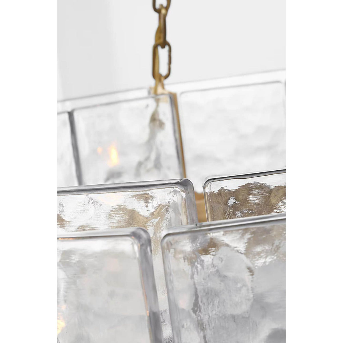 Suzanne Kasler Solera 37" Barrel Chandelier in Hand-Rubbed Antique Brass with Clear Wavy Glass W37.25" x H35.75"