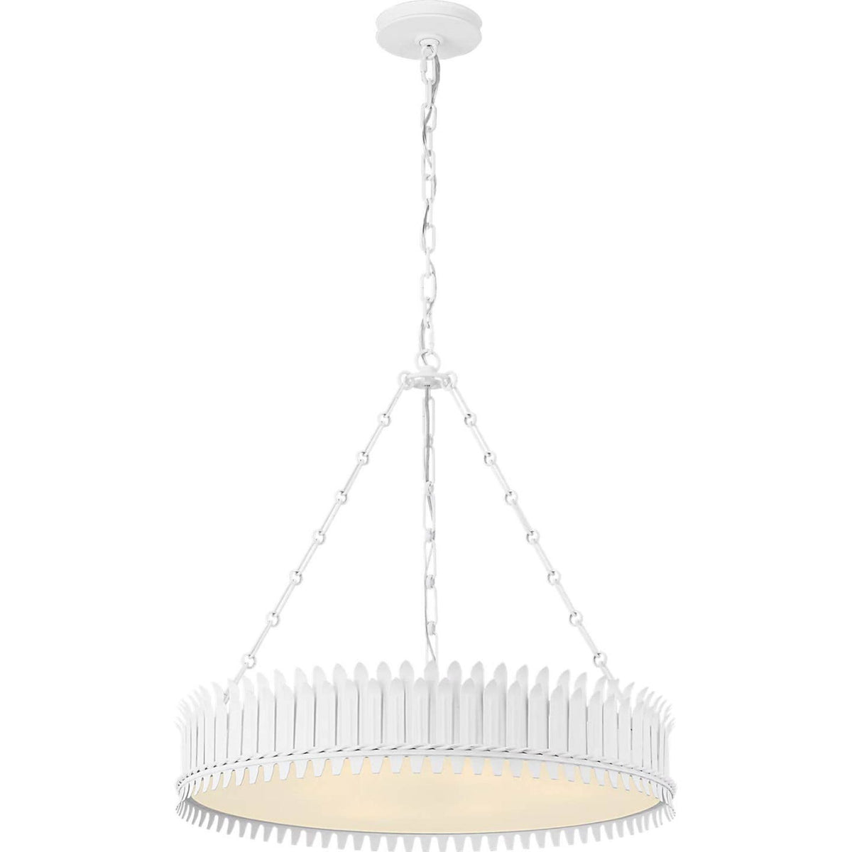 Suzanne Kasler Leslie 27" Chandelier in Plaster White with Frosted Acrylic W26.75" x H26.5"