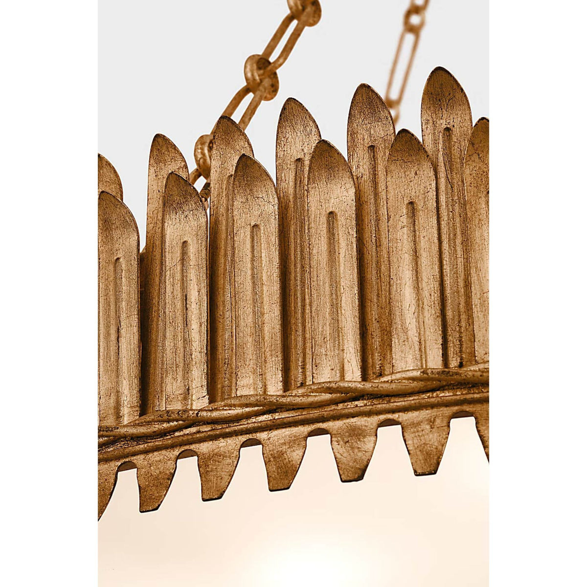 Suzanne Kasler Leslie 37" Chandelier in Gilded Iron with Frosted Acrylic W36.75" x H29.75"