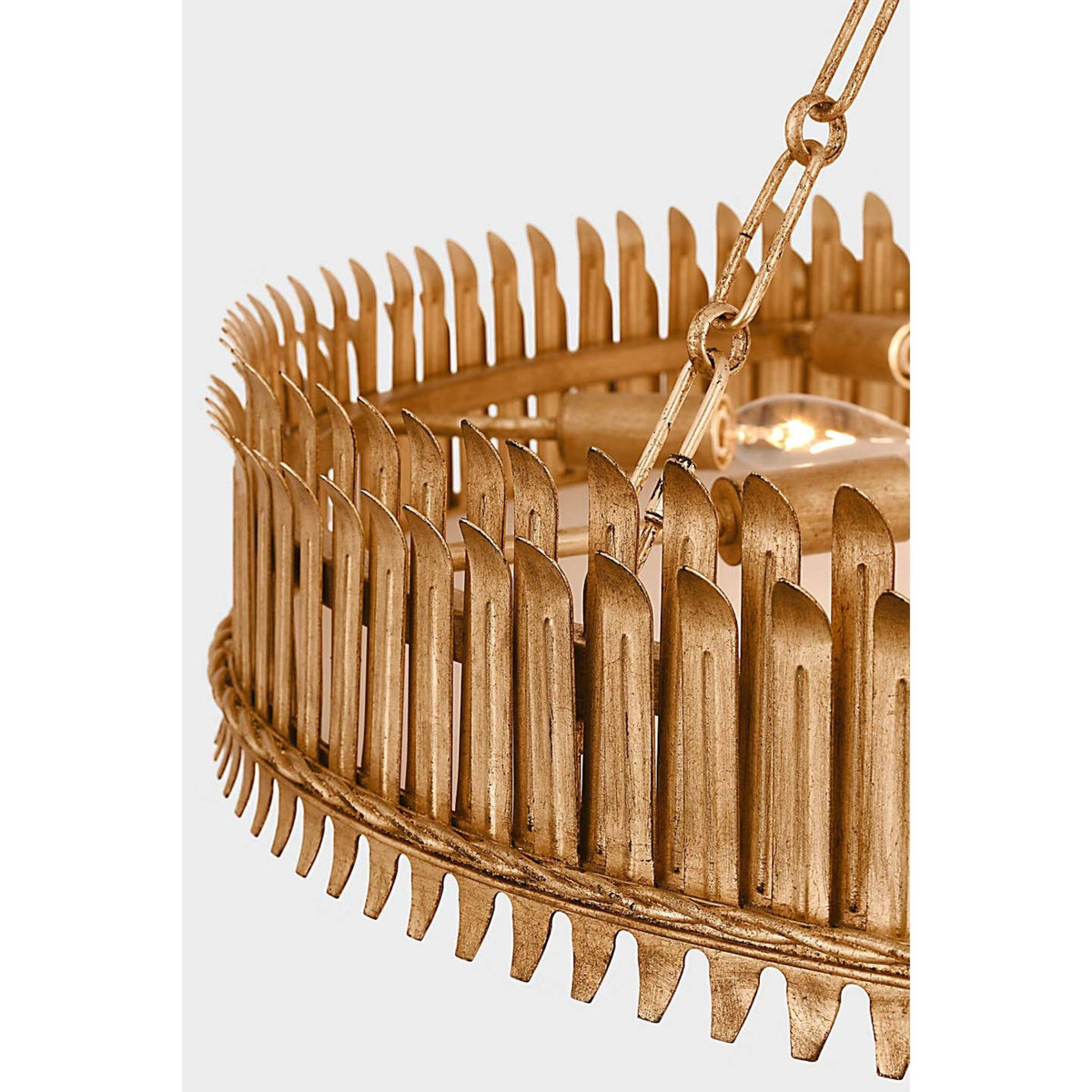 Suzanne Kasler Leslie 37" Chandelier in Gilded Iron with Frosted Acrylic W36.75" x H29.75"