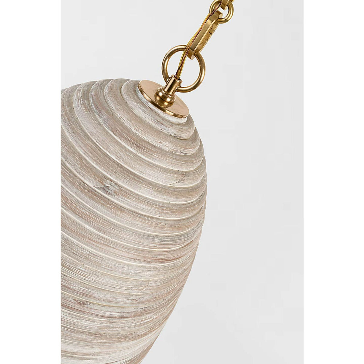 Suzanne Kasler Emerson 14" Pendant in Hand-Rubbed Antique Brass with Ash Rattan Shade W14" x H18.5"