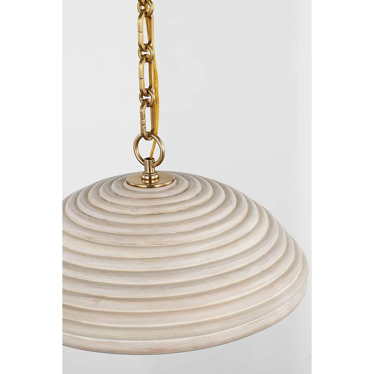 Suzanne Kasler Emerson 16" Pendant in Hand-Rubbed Antique Brass with Ash Rattan Shade W15.75" x H8.5"