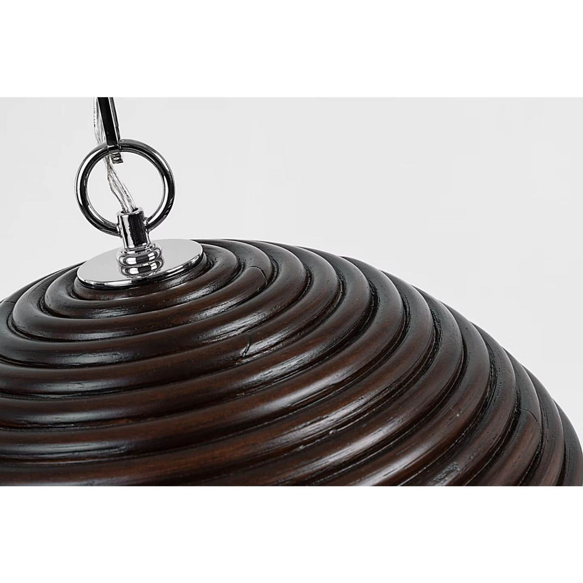 Suzanne Kasler Emerson 16" Pendant in Polished Nickel with Espresso Rattan Shade W15.75" x H8.5"