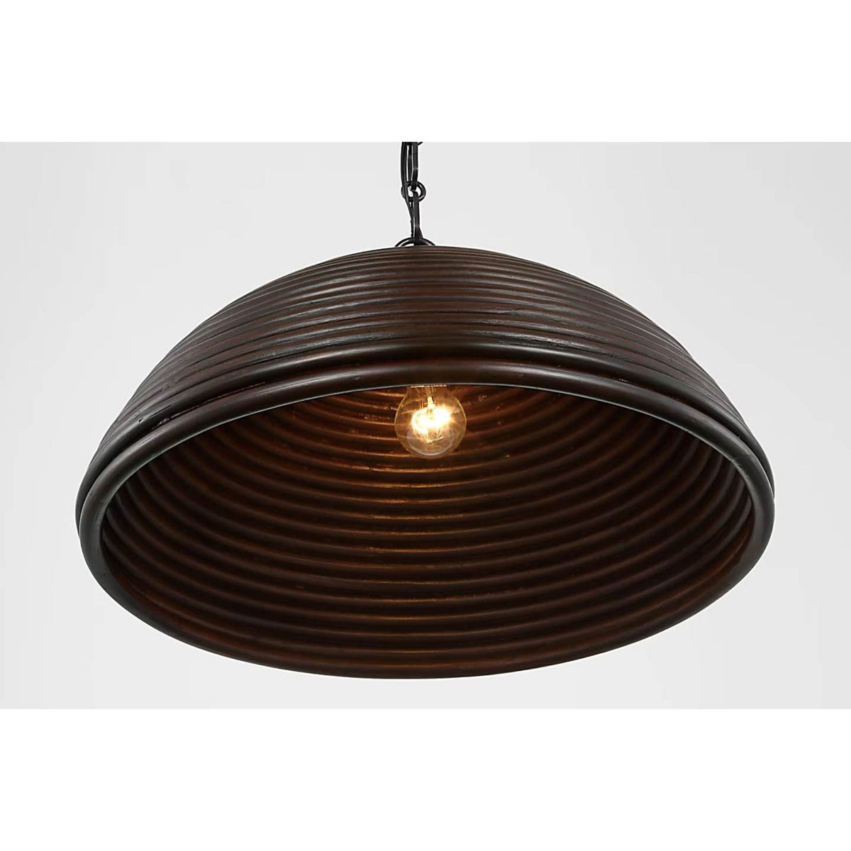 Suzanne Kasler Emerson 23" Pendant in Bronze with Espresso Rattan Shade W22.75" x H11.75"
