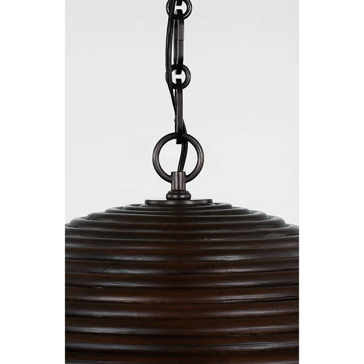Suzanne Kasler Emerson 23" Pendant in Bronze with Espresso Rattan Shade W22.75" x H11.75"
