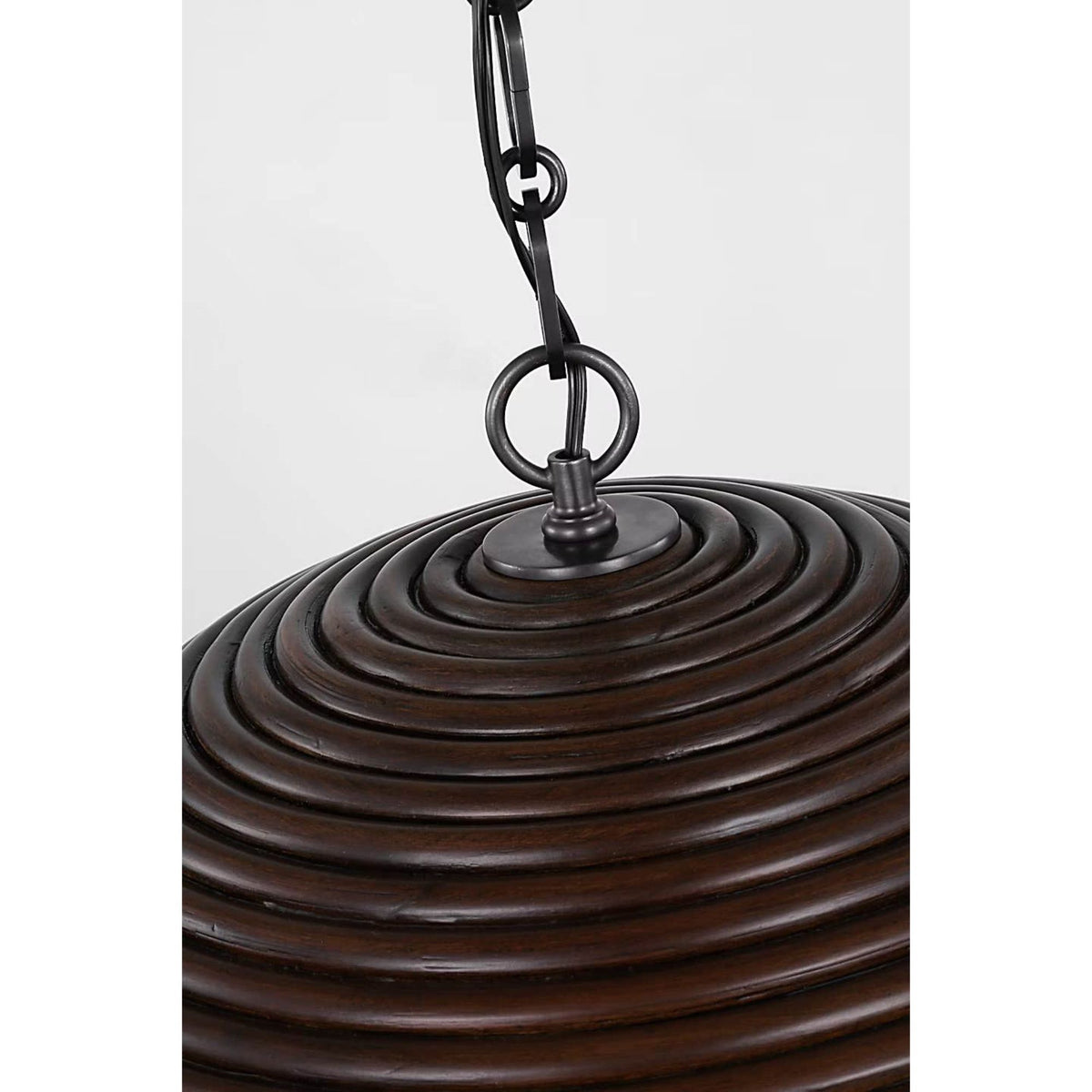 Suzanne Kasler Emerson 23" Pendant in Bronze with Espresso Rattan Shade W22.75" x H11.75"