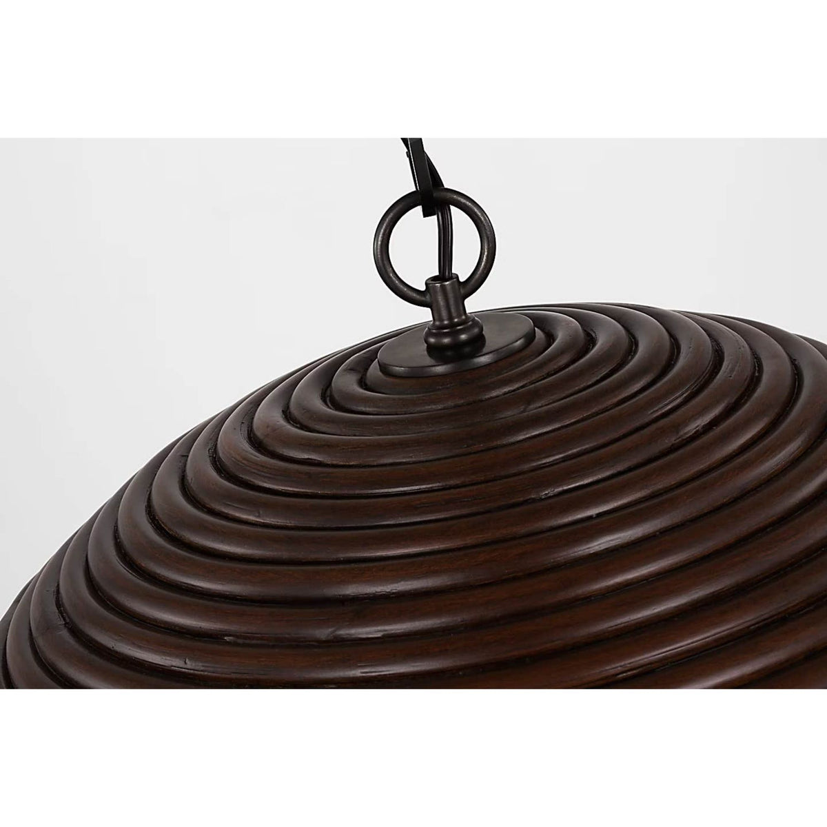 Suzanne Kasler Emerson 23" Pendant in Bronze with Espresso Rattan Shade W22.75" x H11.75"