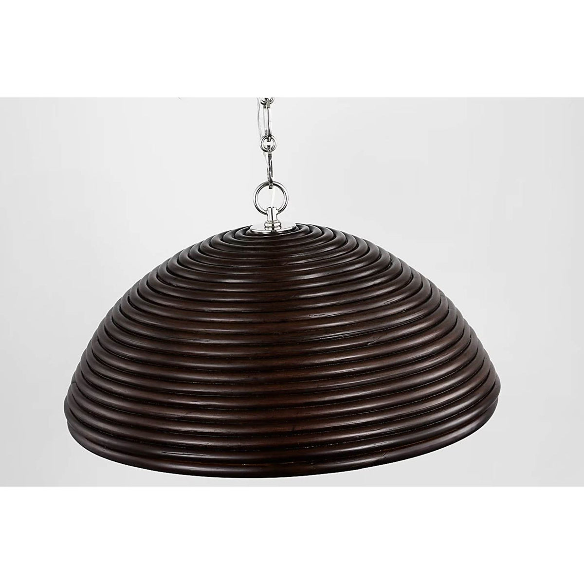 Suzanne Kasler Emerson 23" Pendant in Polished Nickel with Espresso Rattan Shade W22.75" x H11.75"