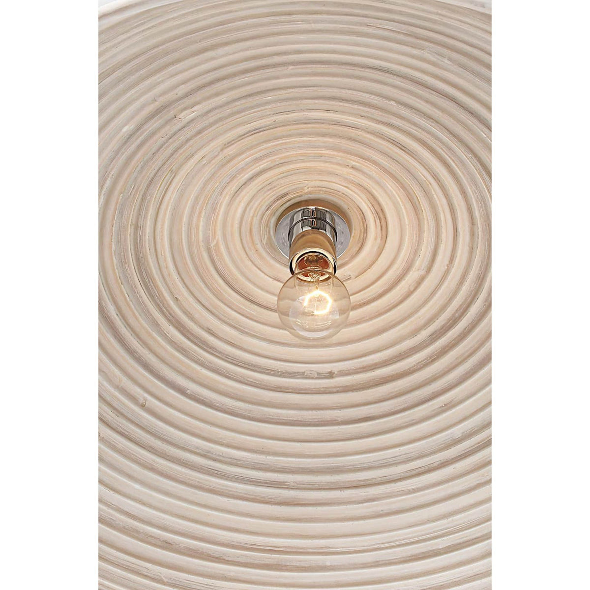 Suzanne Kasler Emerson 29" Pendant in Polished Nickel with Ash Rattan Shade W29.25" x H11"