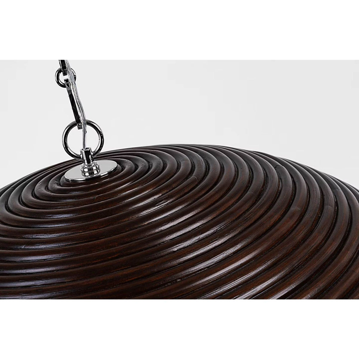 Suzanne Kasler Emerson 29" Pendant in Polished Nickel with Espresso Rattan Shade W29.25" x H11"