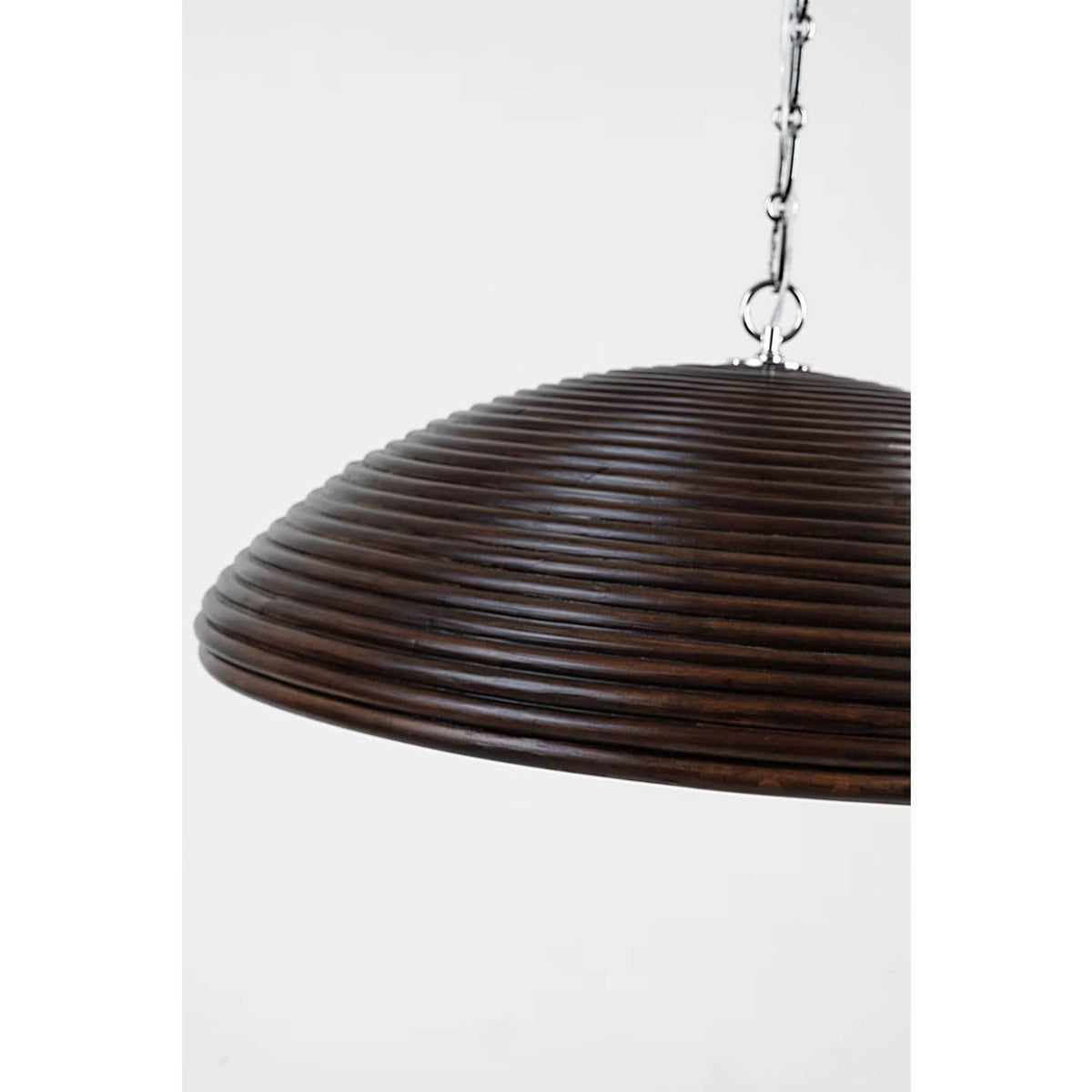 Suzanne Kasler Emerson 29" Pendant in Polished Nickel with Espresso Rattan Shade W29.25" x H11"