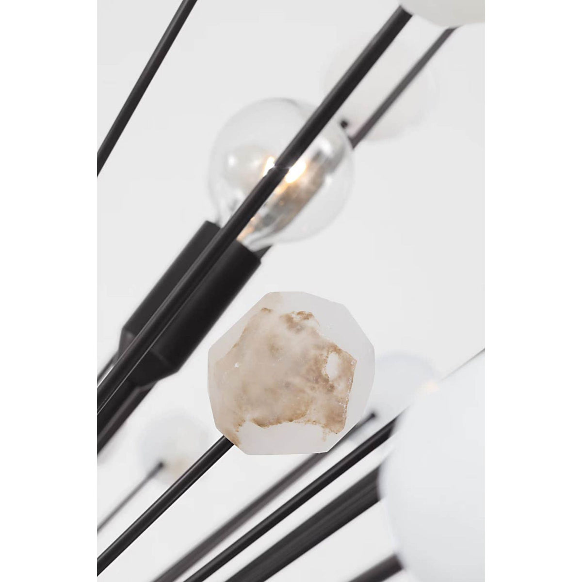 Suzanne Kasler Lys 41" Chandelier in Bronze and Alabaster W41.5" x H43.5"