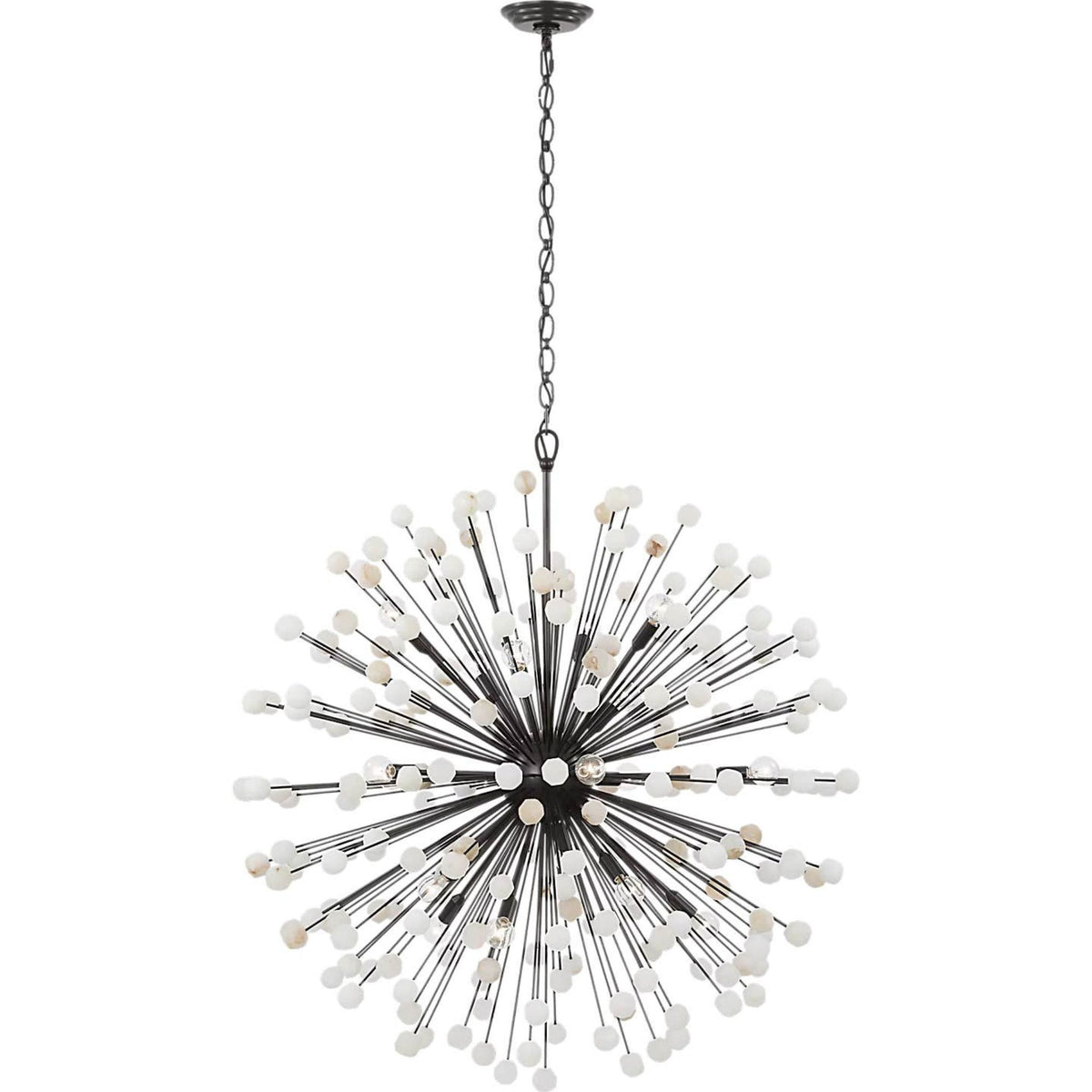 Suzanne Kasler Lys 41" Chandelier in Bronze and Alabaster W41.5" x H43.5"