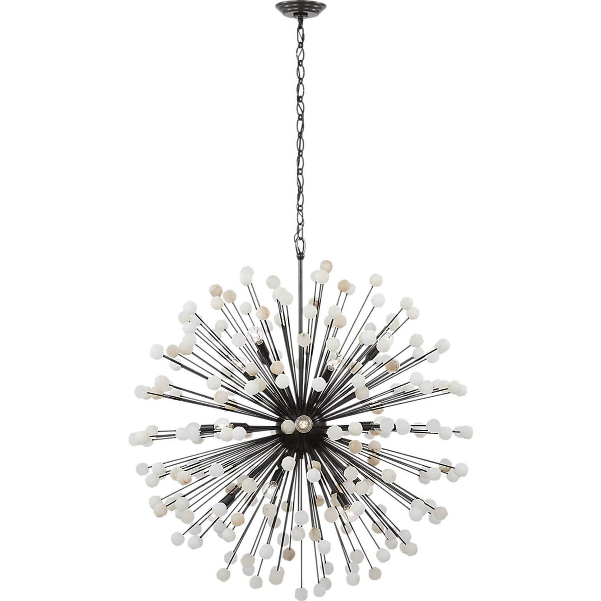 Suzanne Kasler Lys 41" Chandelier in Bronze and Alabaster W41.5" x H43.5"