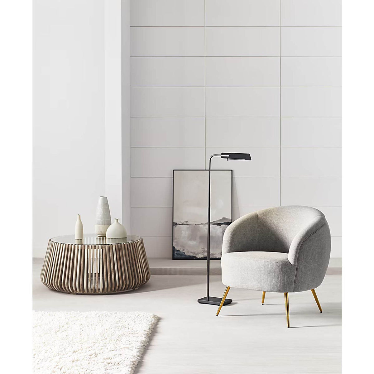 Visual Comfort Studio Adjustable Floor Lamp in Bronze H34" - 45" x E13"