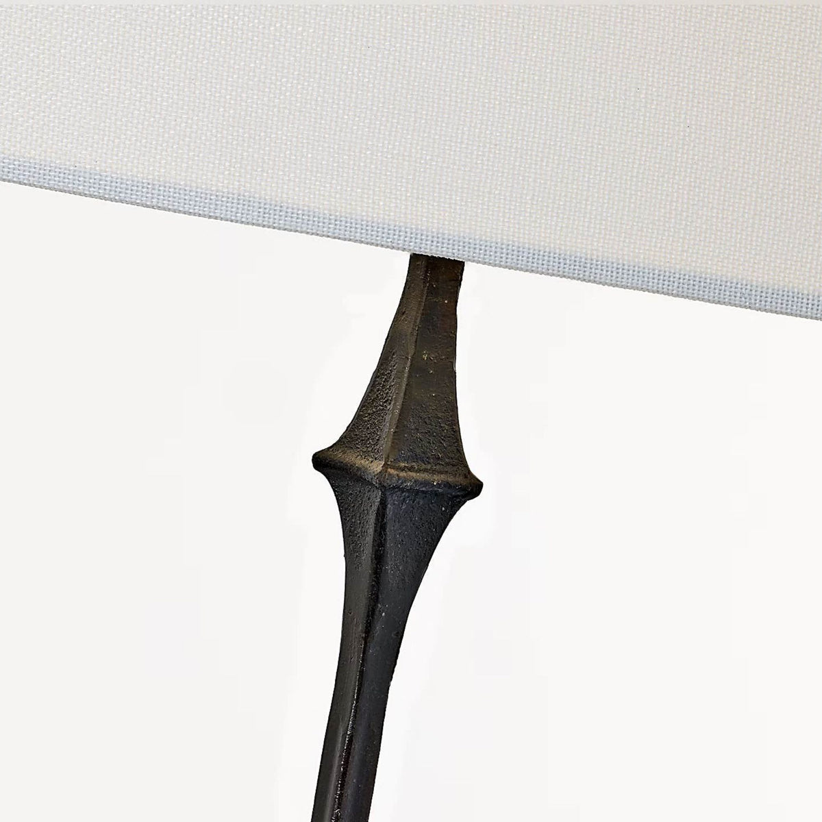 Visual Comfort Dauphine Floor Lamp in Aged Iron with Linen Shade W18.5" x H54.5"