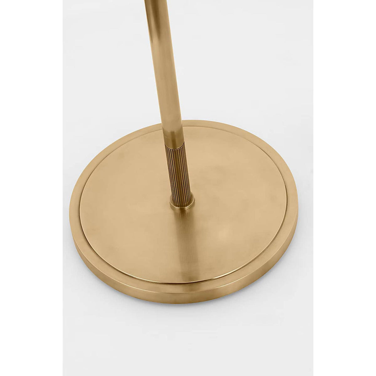 Thomas O'Brien Canto Large Adjustable Floor Lamp in Hand-Rubbed Antique Brass with Linen Shade W17" x H49.75" - 59.75" x E24.5"