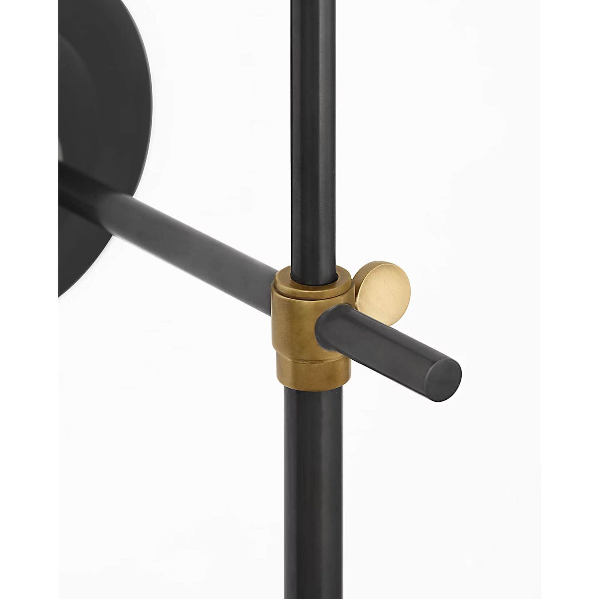 Thomas O'Brien Bryant 15" Cordless Sconce in Bronze and Hand-Rubbed Antique Brass with Linen Shade W5.5" x H15.25" x E8.5"